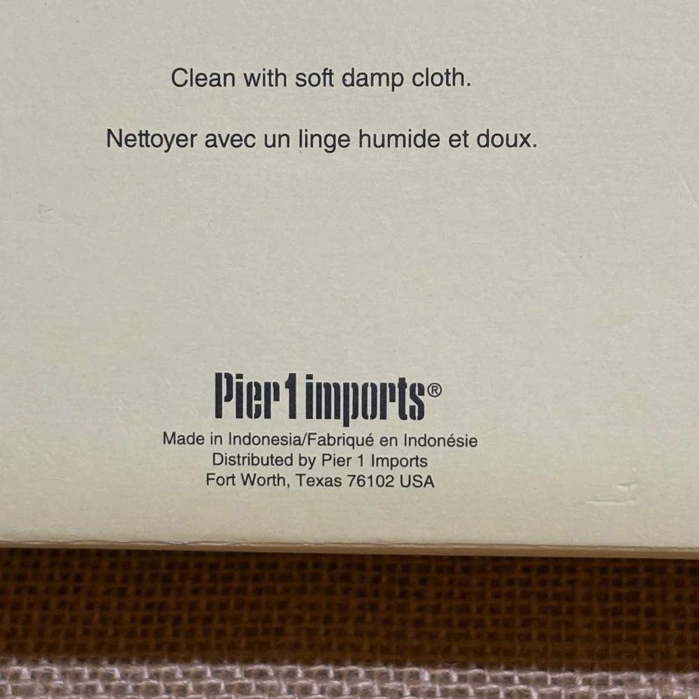 Pier 1 Imports Napkin Ring Holders Carved Wood Asian Hat Set Of 4 New In‎ Box